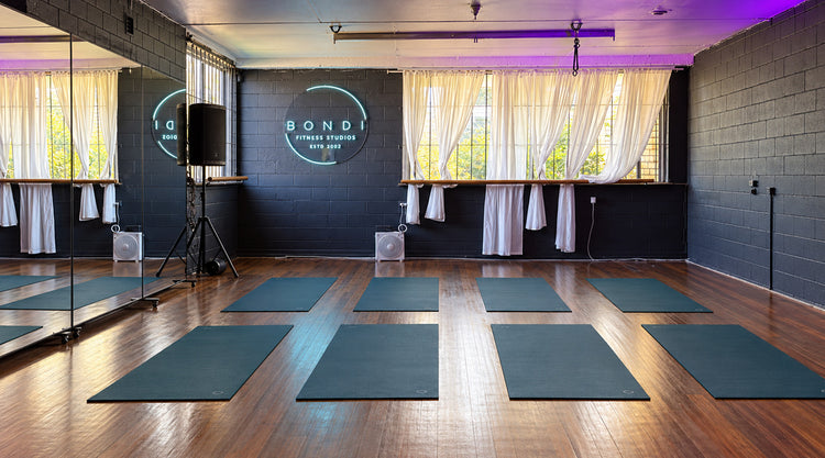 Maroubra yoga studio with yoga mats digitally added for illustration